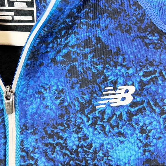 New Balance Heat 1/2 Zip Long Sleeve Pullover Blue & Black Size Small - Picture 3 of 11